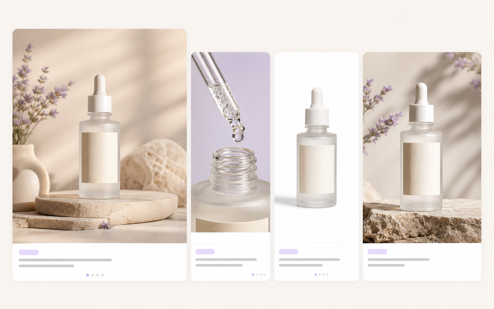 AI generated ecommerce product image set with marketplace, detail, white background, and social crop variants