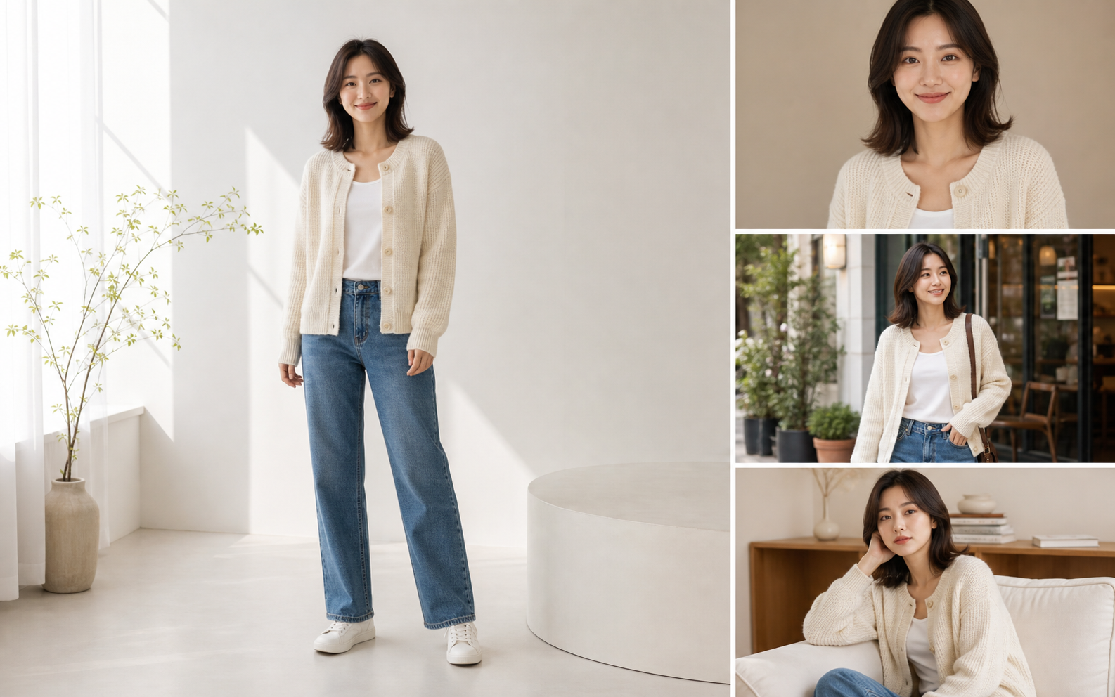 AI fashion model generator preserving the same model across variations