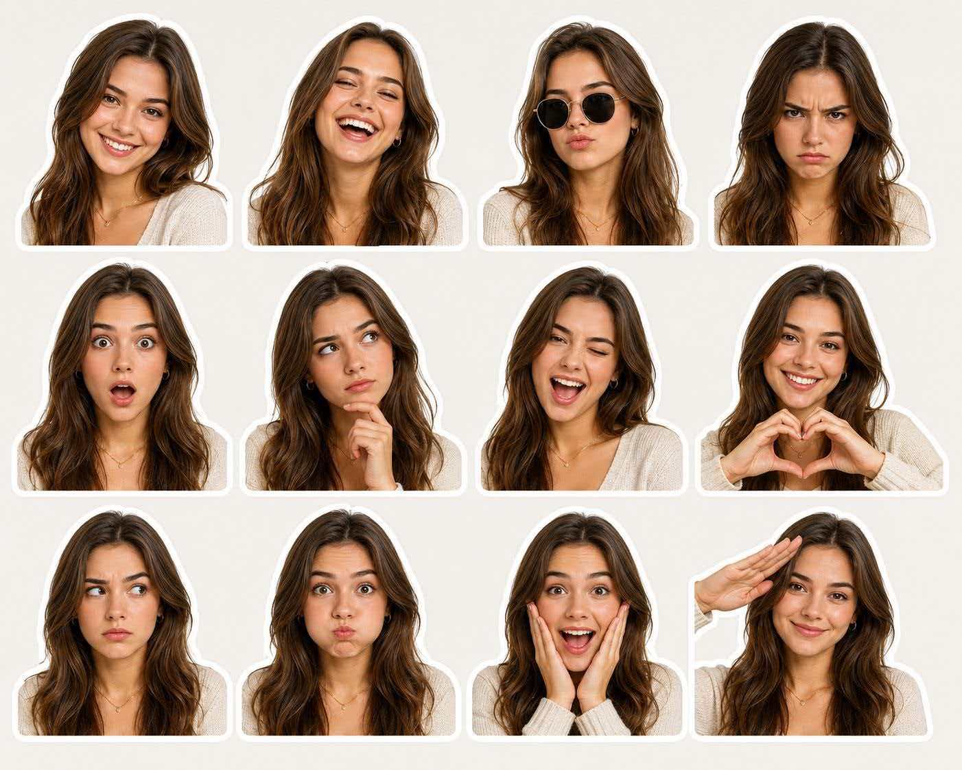 English Woman Expressions Sticker Pack