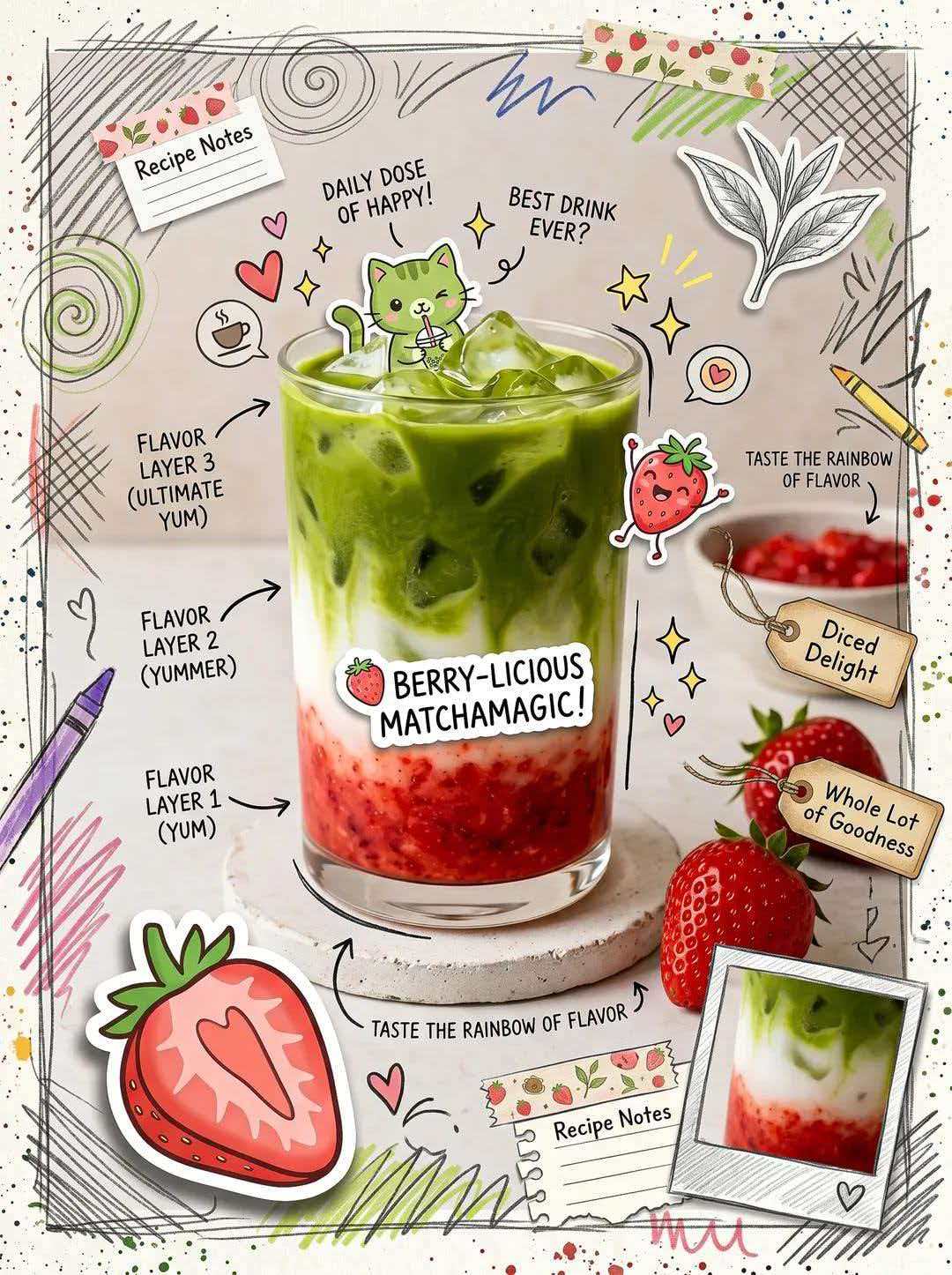 Matcha Scrapbook Cafe Poster