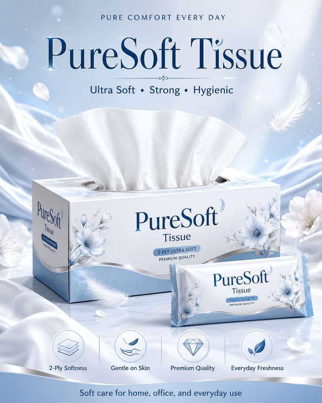 PureSoft Tissue Packaging Poster