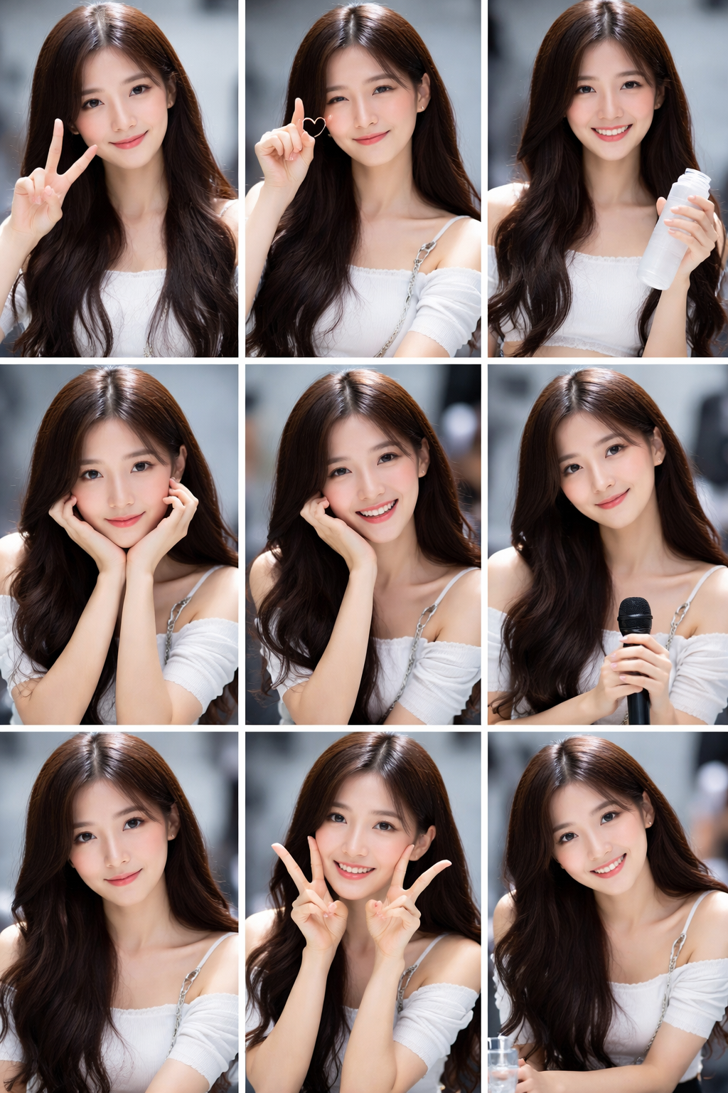 Nine-panel 9:16 idol photobook (strict identity lock) GPT Image 2