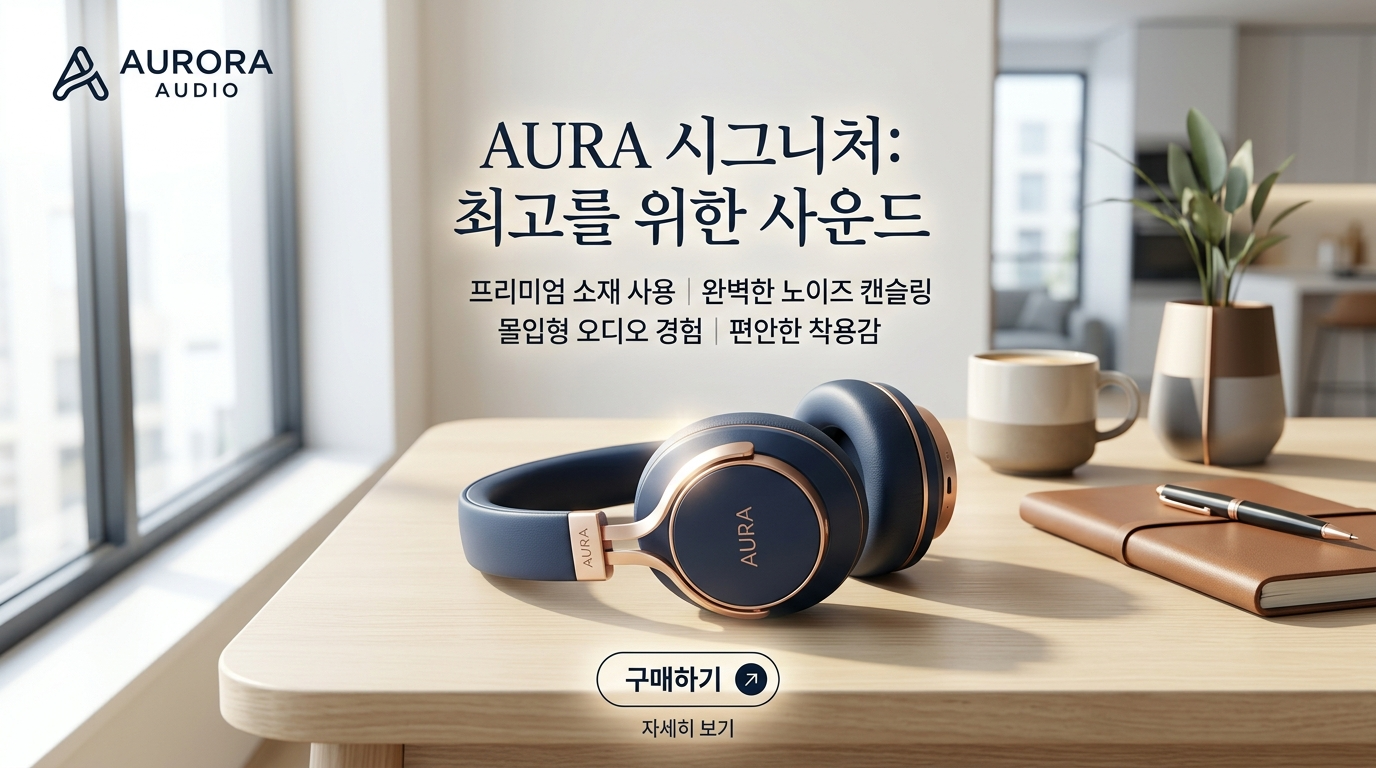 Korean-market headphones e-commerce cover Nano Banana 2