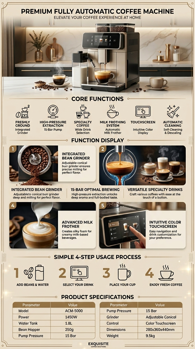 Vertical coffee-machine product detail page Nano Banana 2