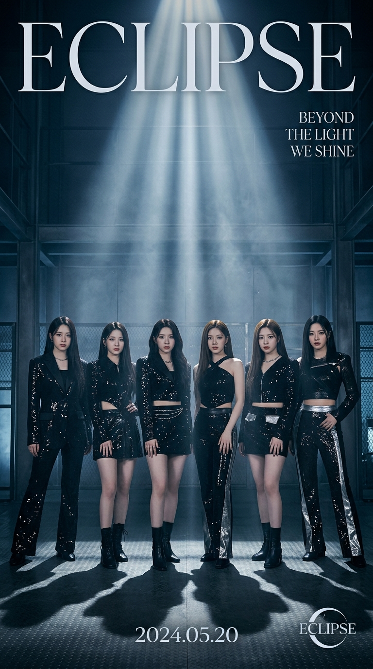 K-pop debut mini-album cover: “ECLIPSE” Nano Banana 2