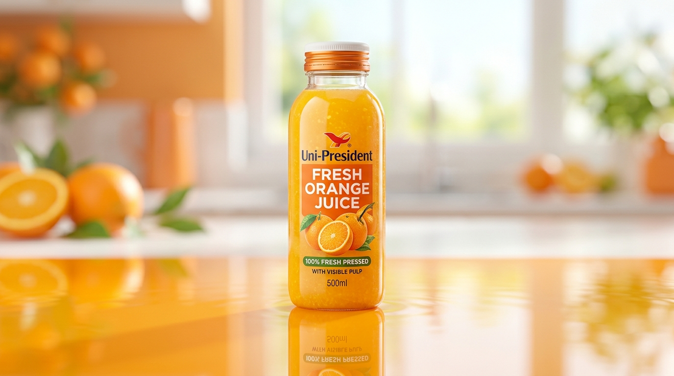 Commercial beverage photography (Uni-President) Nano Banana Pro